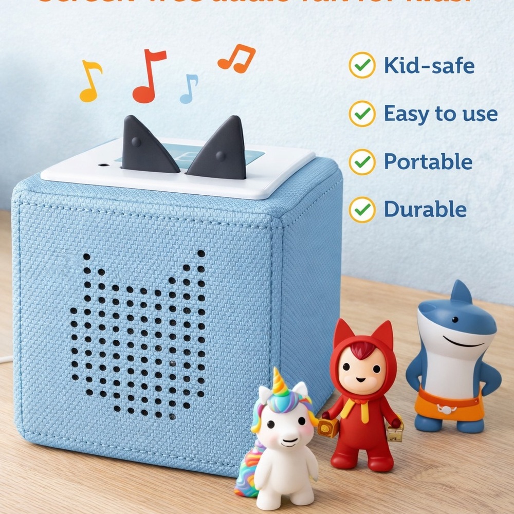 Toniebox Kid Friendly Music Box. Light Blue | Child Safe | EUC - Picture 2 of 7